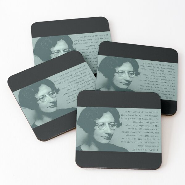 Item preview, Simone Weil quote: At the bottom of the heart of every human being, from earliest infancy until the tomb, there is something that goes on indomitably expecting, designed and sold by artbleed.