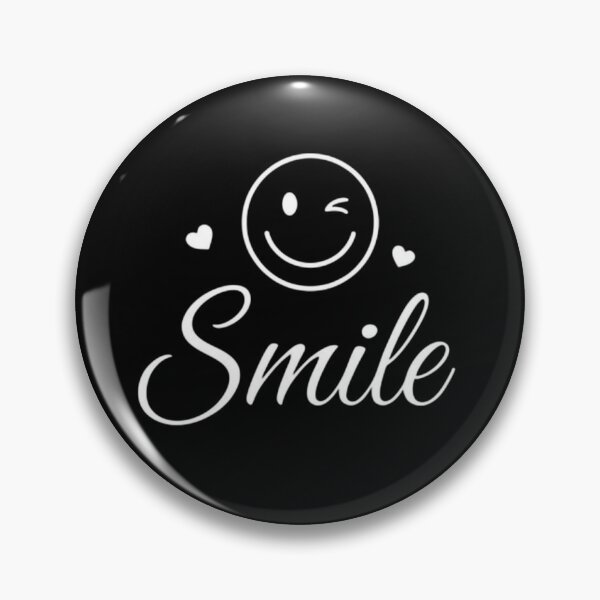 Item preview, Minimalist Smile Typography with Winking Face and Hearts in Black and White Design designed and sold by PixelVibe782.