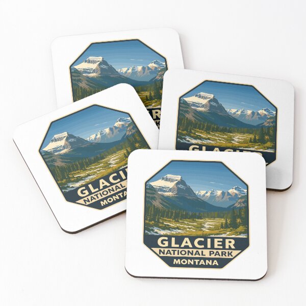 Item preview, Glacier National Park Retro Mountain Landscape Sticker designed and sold by Ismeal Von.