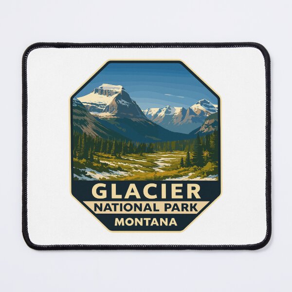 Item preview, Glacier National Park Retro Mountain Landscape Sticker designed and sold by Ismeal Von.