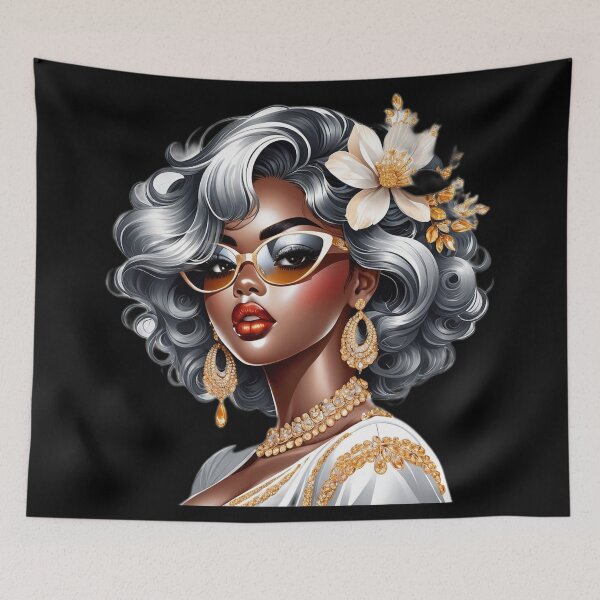 Item preview, Afro Goddess – Elegant White Glamour designed and sold by Lulunza.