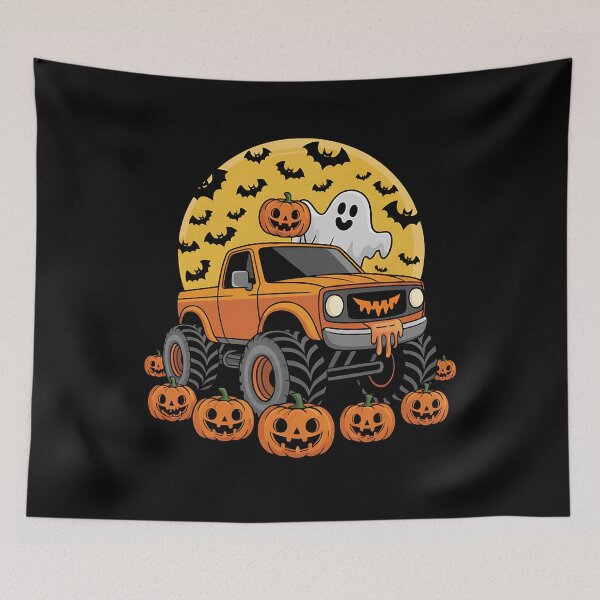 Item preview, Halloween Monster Truck Ghost Pumpkin Boys Halloween designed and sold by BakeryDozen.