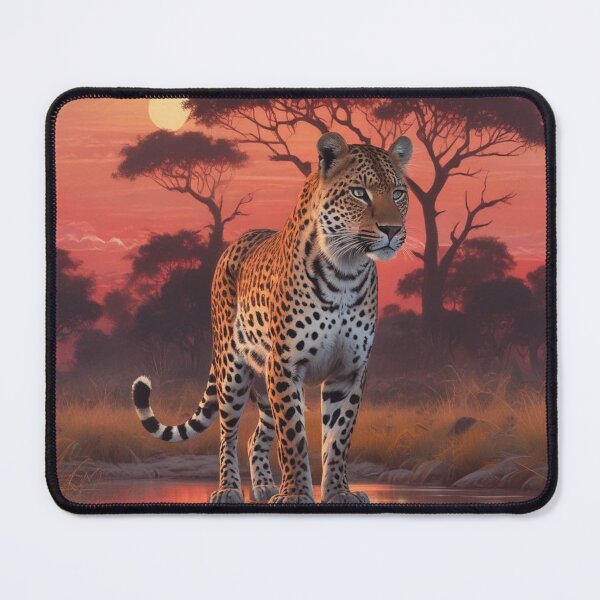 Item preview, Leopard in Okavango Delta at sunset designed and sold by GasconyPassion.