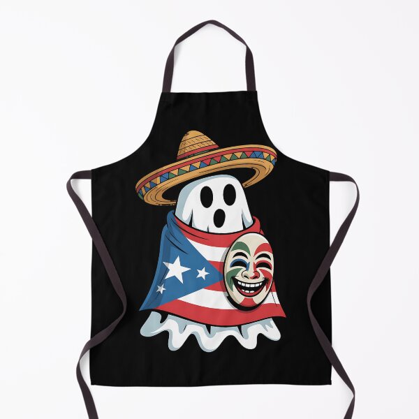 Item preview, Halloween Puerto Rican Ghost with Pava Hat & Vejigante Mask designed and sold by BakeryDozen.