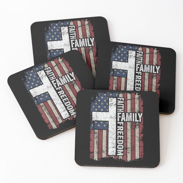 Item preview, Faith Family Freedom - Patriotic Christian Vintage USA Flag  designed and sold by Orishaapelaa.