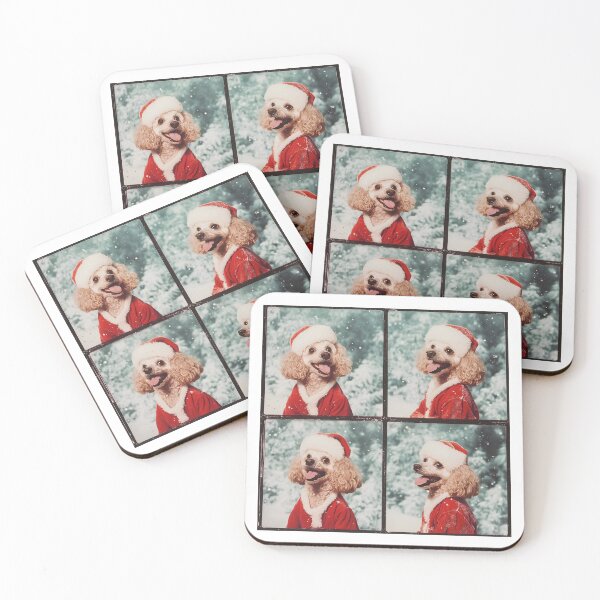 Item preview, Festive Poodle Christmas Photobooth - Cute Dog Wearing Santa Hat designed and sold by RockFireMerch.