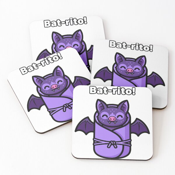 Item preview, Adorable purple cartoon bat wrapped up like a burrito designed and sold by Regazy.