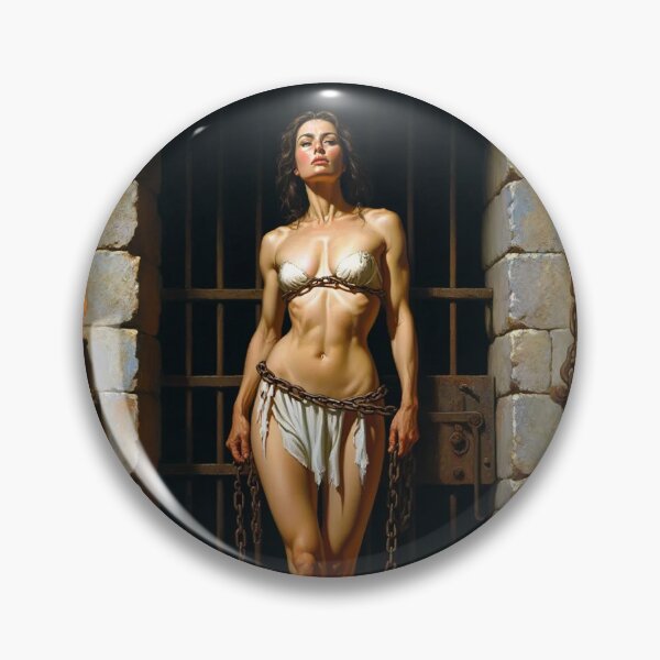 Item preview, Painting of a female prisoner in a dungeon awaiting trial in medieval times designed and sold by Vintage Designs +.