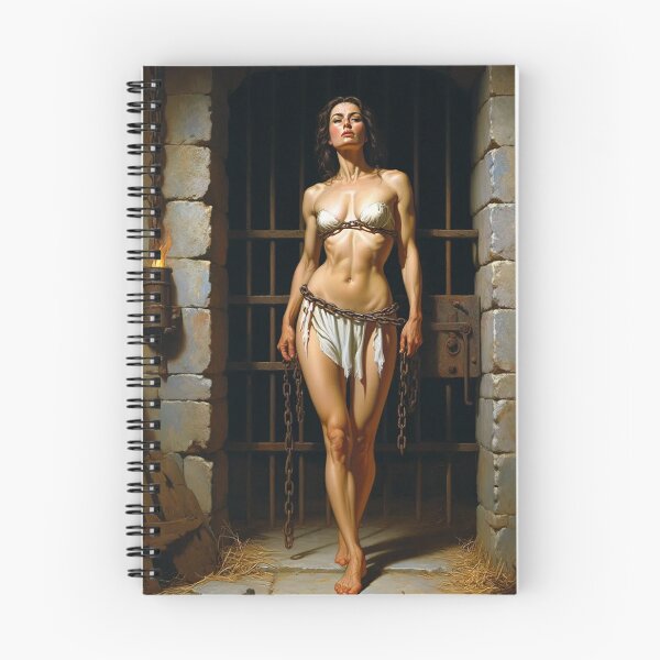 Item preview, Painting of a female prisoner in a dungeon awaiting trial in medieval times designed and sold by Vintage Designs +.