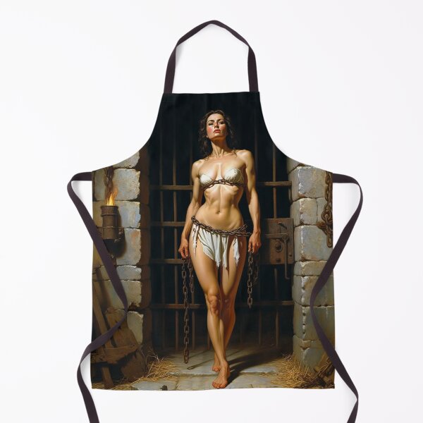 Item preview, Painting of a female prisoner in a dungeon awaiting trial in medieval times designed and sold by Vintage Designs +.
