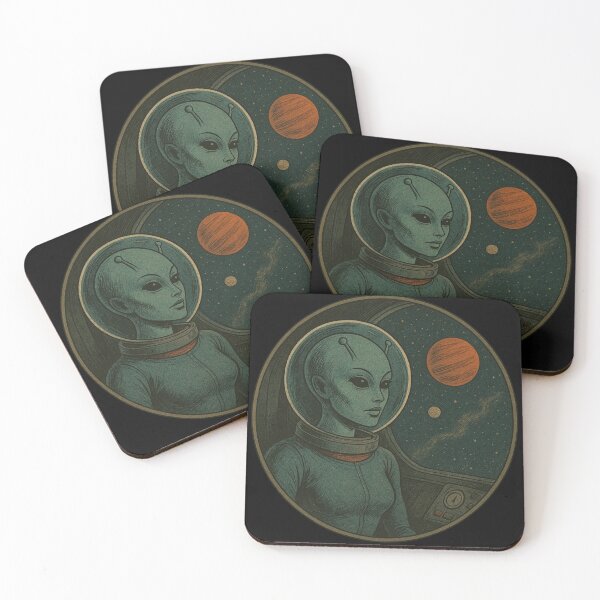 Item preview, Retro Space Alien Woman designed and sold by Planetporridge.