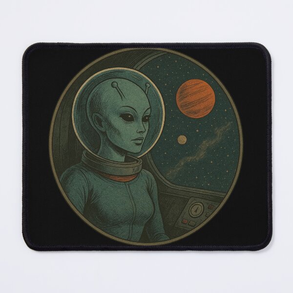 Item preview, Retro Space Alien Woman designed and sold by Planetporridge.