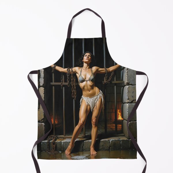 Item preview,  Painting of a female prisoner in a dungeon awaiting trial in medieval times designed and sold by Vintage Designs +.