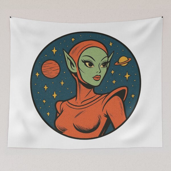 Item preview, Retro Space Woman Art designed and sold by Planetporridge.