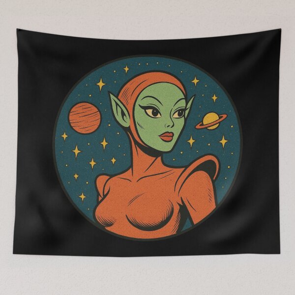 Item preview, Retro Space Woman Artwork designed and sold by Planetporridge.