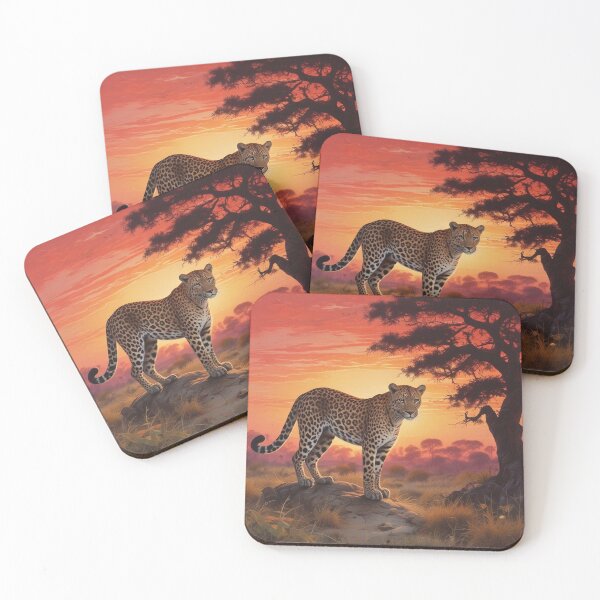 Item preview, Leopard in Okavango Delta at sunset designed and sold by GasconyPassion.