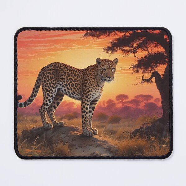 Item preview, Leopard in Okavango Delta at sunset designed and sold by GasconyPassion.