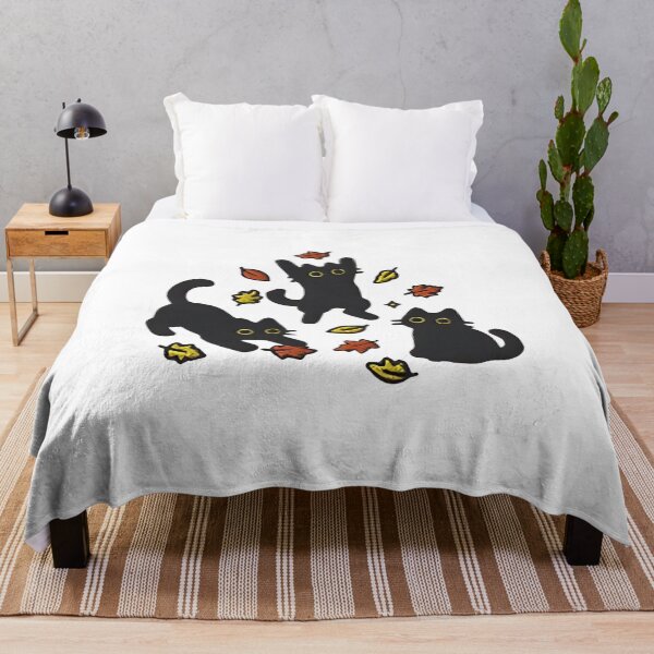 Item preview, Playful Black Cats in Autumn Leaves designed and sold by dianadouri.