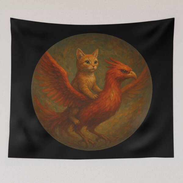 Item preview, Cat Riding A Phoenix designed and sold by Planetporridge.
