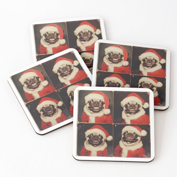 Item preview, Adorable Pug in Santa Hat – Funny Christmas Dog designed and sold by RockFireMerch.