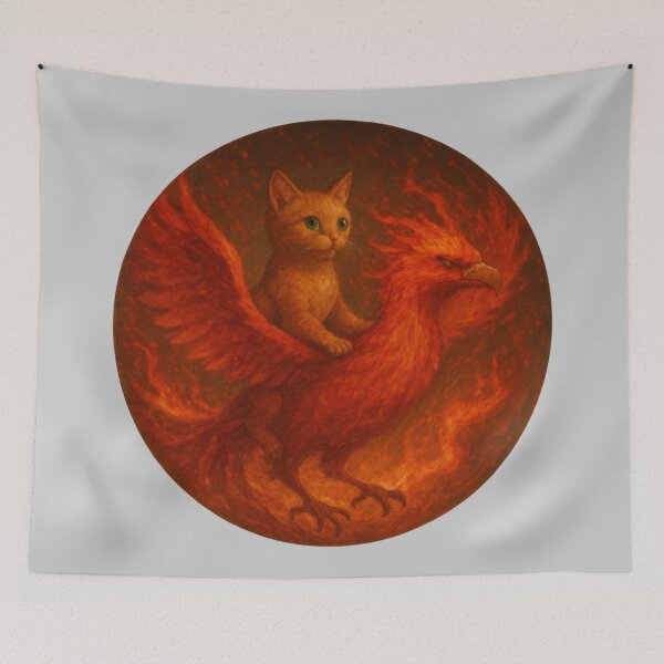 Item preview, Cat Riding A Phoenix Art designed and sold by Planetporridge.