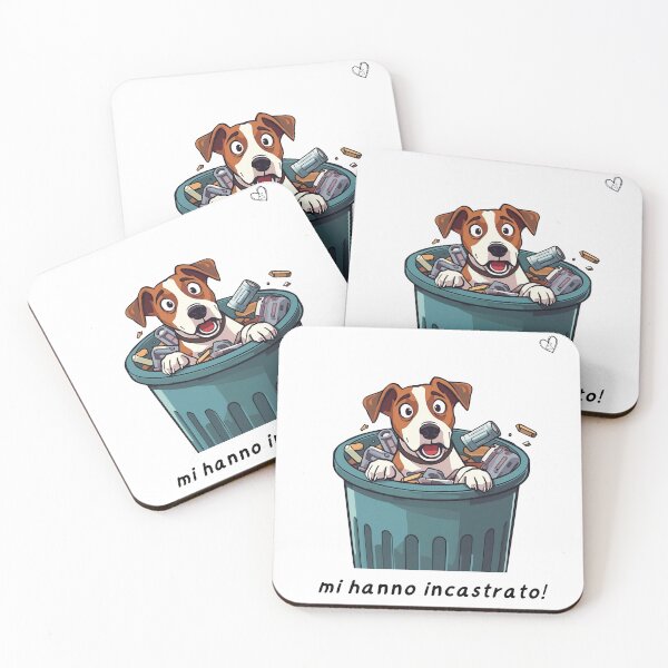 Item preview, Jack Russell Cartoon in Trash Bin designed and sold by eslovable.