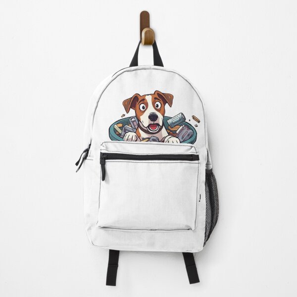 Item preview, Jack Russell Cartoon in Trash Bin designed and sold by eslovable.