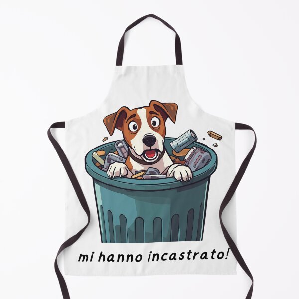 Item preview, Jack Russell Cartoon in Trash Bin designed and sold by eslovable.