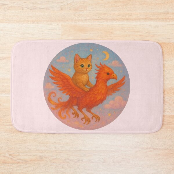 Item preview, Cat Riding A Phoenix Artwork designed and sold by Planetporridge.