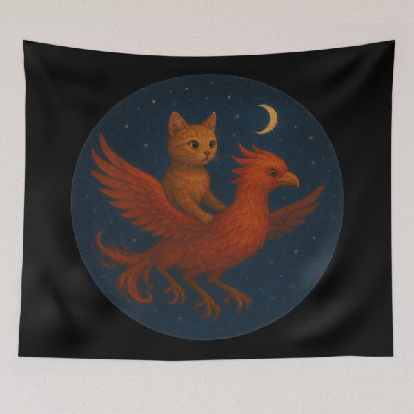 Item preview, Cat Riding A Phoenix Design designed and sold by Planetporridge.