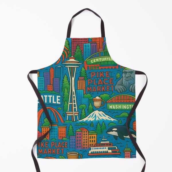 Item preview, Seattle Icons All-Over Print designed and sold by getpressedshirt.