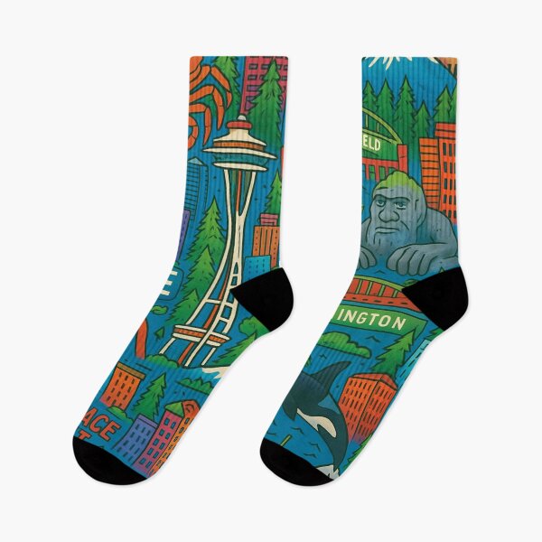Item preview, Seattle Icons All-Over Print designed and sold by getpressedshirt.