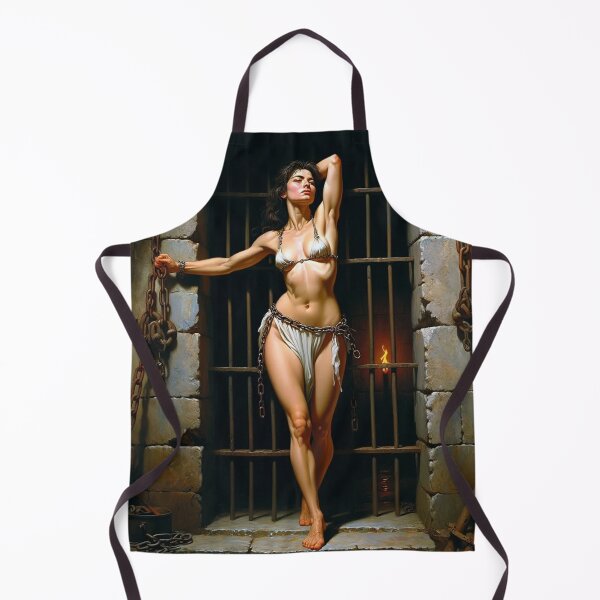 Item preview, Painting of a female prisoner in a dungeon awaiting trial in medieval times designed and sold by Vintage Designs +.