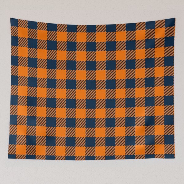 Item preview, Orange Sailor Blue Large Buffalo Plaid Gingham Print All Over Plaid designed and sold by Feeling Artsy.
