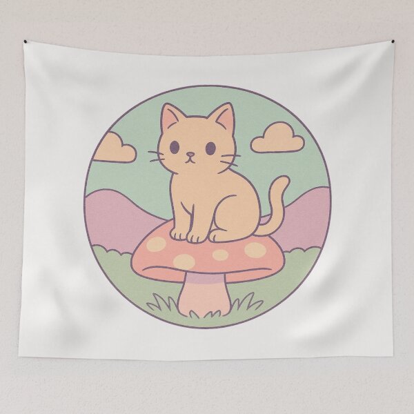Item preview, Cat Sitting On Mushroom designed and sold by Planetporridge.