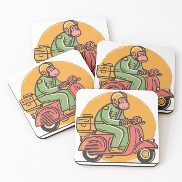 Item preview, Scooter Monkey Madness – Retro Ride with Jungle Vibes designed and sold by ForeverPrintsOK.