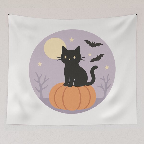 Item preview, Cat on Pumpkin designed and sold by Planetporridge.