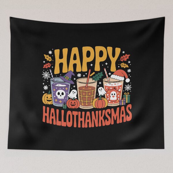 Item preview, Happy Hallothanksmas Coffee Halloween Thanksgiving Christmas designed and sold by BakeryDozen.