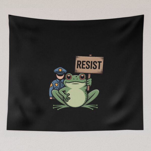 Item preview, Protesta de Resist Frog en Portland designed and sold by Avenius Graphics.
