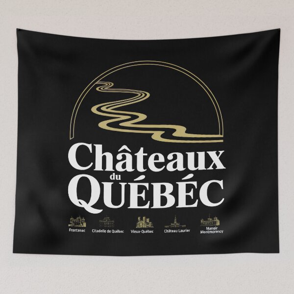 Item preview, Timeless Québec Architecture with Golden Arch and River Motif designed and sold by SplashTastic.