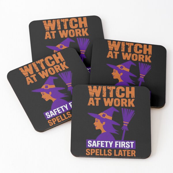 Item preview, Witch At Work Safety First Spells Later - Halloween Witch designed and sold by PeteLawliiet.