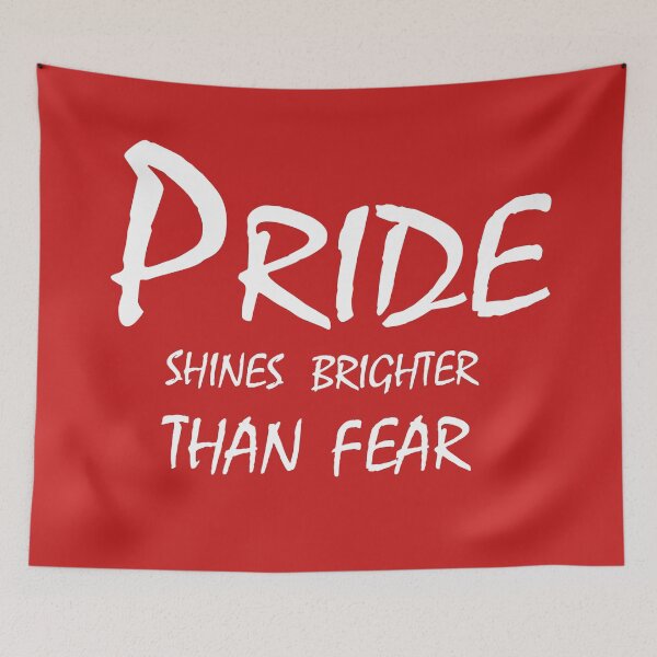 Item preview, Pride Shines Brighter Than Fear – Bold Confidence Quote Design designed and sold by ArtNestVerse.