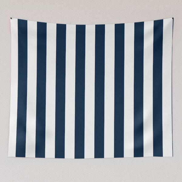 Item preview, Dark Sailor Blue White Wide Cabana Vertical Stripes designed and sold by Feeling Artsy.
