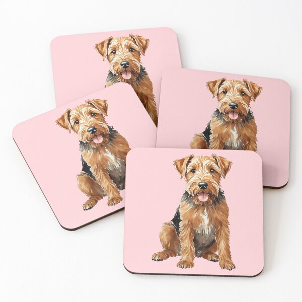 Item preview, Airedale Terrier Watercolor Puppy Dog (pink) designed and sold by Magnolia Valley Art.