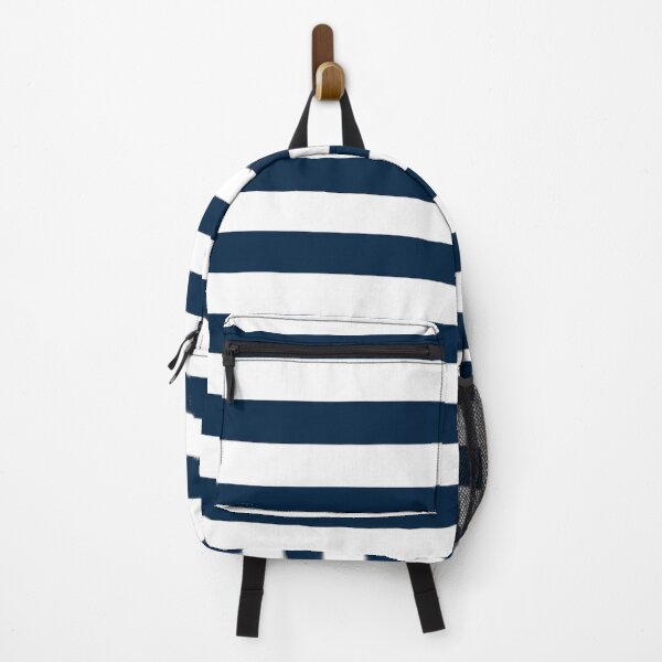 Item preview, Dark Sailor Blue White Wide Cabana Horizontal Stripes designed and sold by Feeling Artsy.