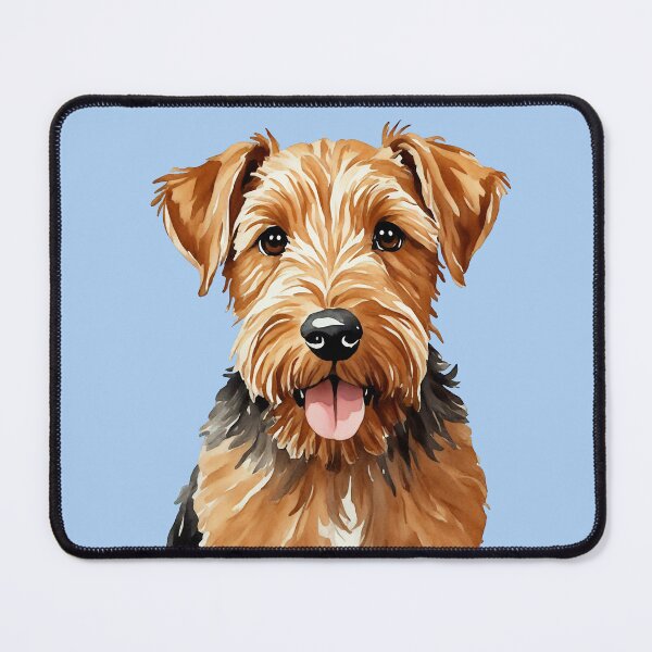 Item preview, Airedale Terrier Watercolor Puppy Dog (blue) designed and sold by Magnolia Valley Art.