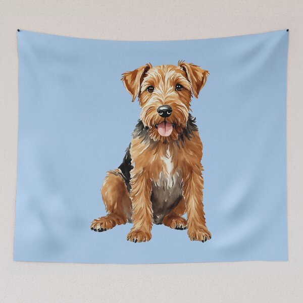 Item preview, Airedale Terrier Watercolor Puppy Dog (blue) designed and sold by Magnolia Valley Art.
