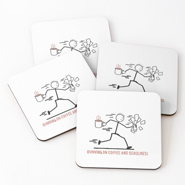 Item preview, Running on Coffee and Deadlines | Funny Office T-Shirt designed and sold by Popstudio85.