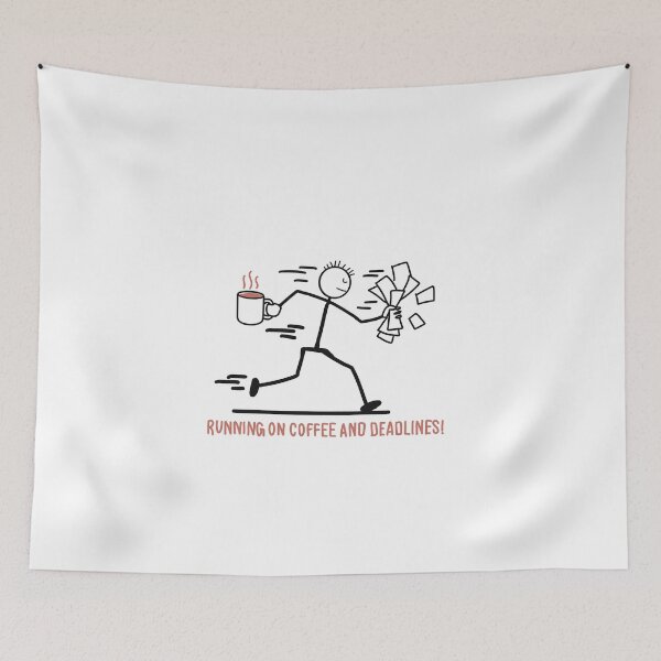 Item preview, Running on Coffee and Deadlines | Funny Office T-Shirt designed and sold by Popstudio85.