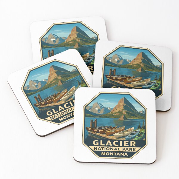 Item preview, Glacier National Park Retro Mountain Landscape Sticker designed and sold by Ismeal Von.